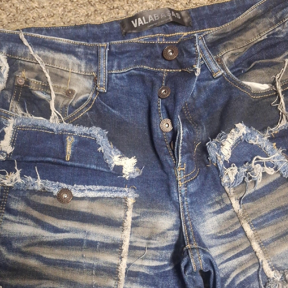 Distressed Blue VALABASAS Stacked Jeans